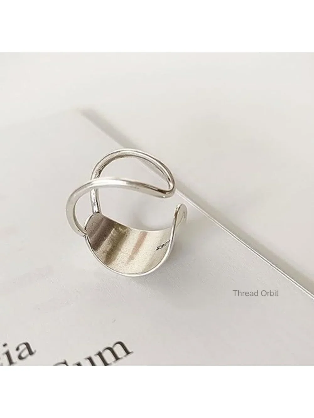 925 Sterling Silver Band Ring Adjustable Open Knuckle Rings Thumb Ring